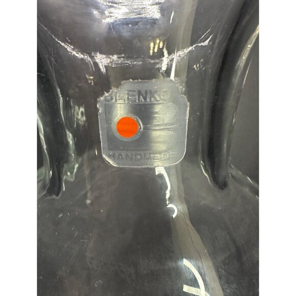 Vintage Blenko Glass Crystal (Clear) 13.5” Tall Vase Ribbed Design W/label - Picture 4 of 7